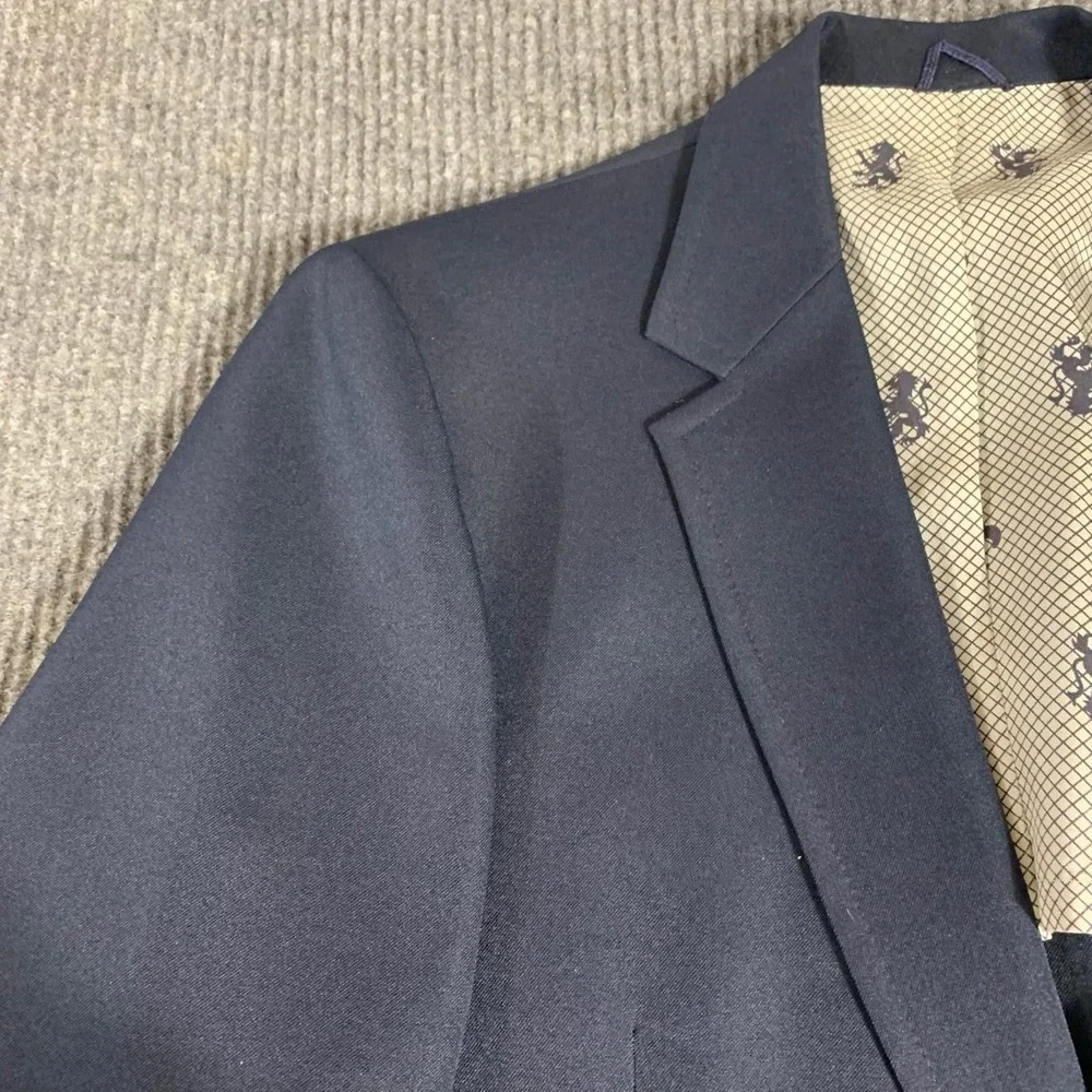 VTG‎ JC Penny Blazer Mens 38 Blue Sports Coat Business Lined Academia Luxury 80s